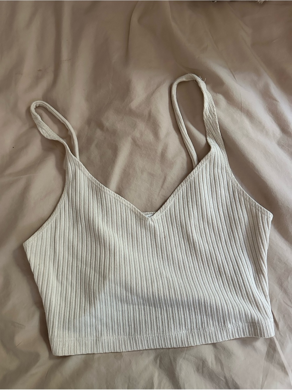 Reformation White Ribbed tank top